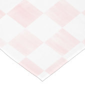 Painted Pink and White Check Checkerboard Pattern Mittelgroßer Tischläufer (Ecke)