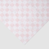 Painted Pink and White Check Checkerboard Pattern Seidenpapier (Ausschnitt)