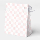 Painted Pink Checkerboard Pattern Wedding Geschenkschachtel (Rückseite)