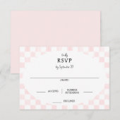 Painted Pink Checkerboard Pattern Wedding RSVP Karte (Vorne/Hinten)