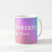 Painted Pink Rainbow Anpassbare Tasse (VorderseiteRechts)