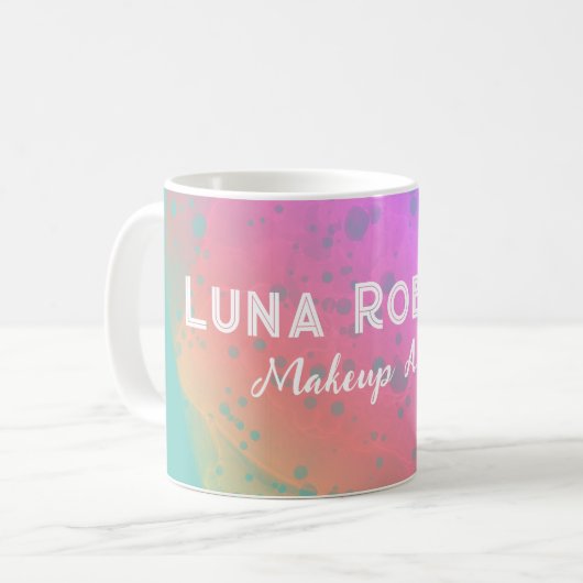 Painted Pink Rainbow Anpassbare Tasse (Vorderseite Links)