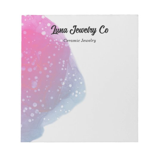 Painted Pink Rainbow Business Notizblock (Vorderseite)