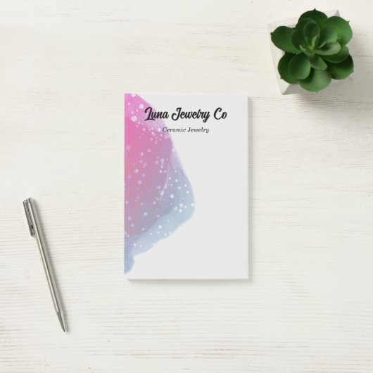 Painted Pink Rainbow Business Post-it Klebezettel (Büro)