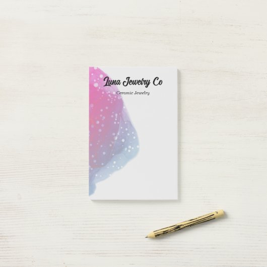 Painted Pink Rainbow Business Post-it Klebezettel (Auf Schreibtisch)