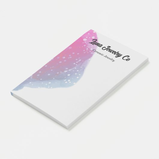 Painted Pink Rainbow Business Post-it Klebezettel (angewinkelt)