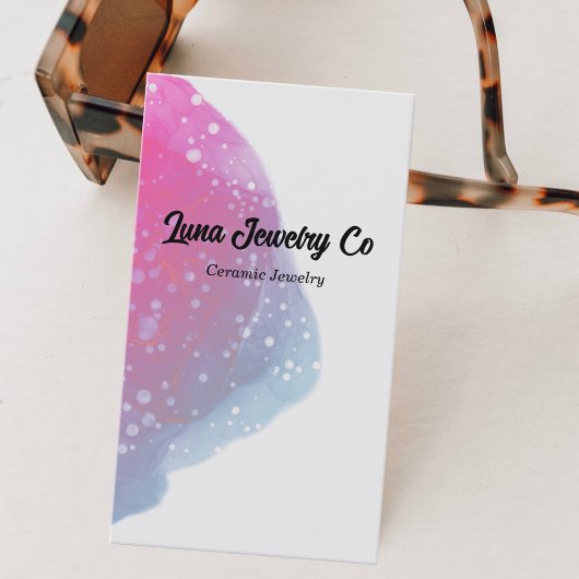 Painted Pink Rainbow Juwelier Business Card Visitenkarte