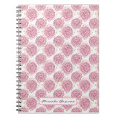 Painted pink roses and gold glitter notebook notizblock (Vorderseite)