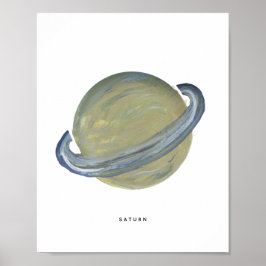 Painted Planet Saturn Art Print Poster