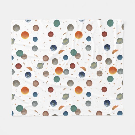 Painted Planets Baby Fleecedecke (Vorderseite (Horizontal))