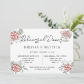 Painted Poinsettia Hochzeit Probe Dinner Einladung (Stehend Vorderseite)