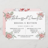 Painted Poinsettia Hochzeit Probe Dinner Einladung (Vorne/Hinten)