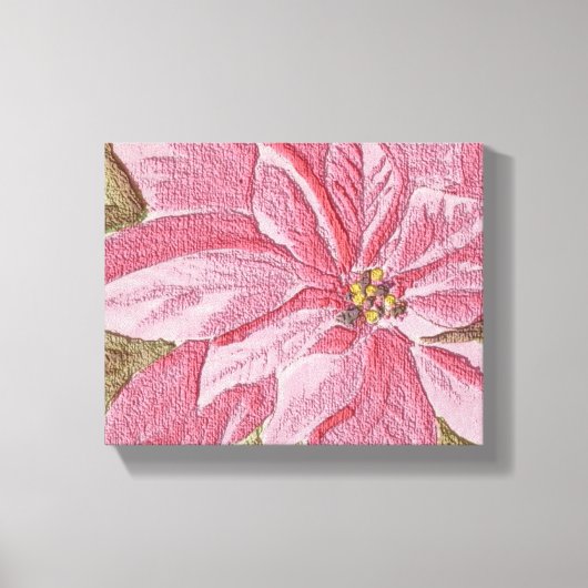 Painted Poinsettia Weihnachtsfeier Blume Leinwanddruck (Vorderseite)