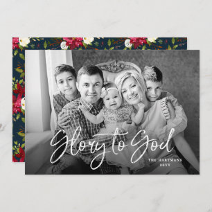 Painted Poinsettias Vollblutes Foto Feiertagskarte