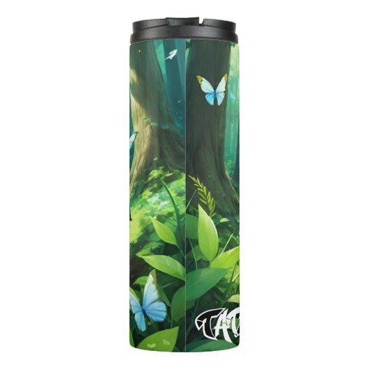 Painted Pokémon Bulbasaur Chasing Butterflies Thermosbecher (Rückseite)