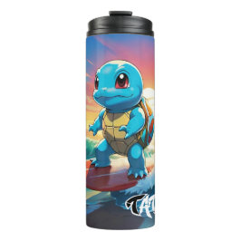 Painted Pokémon Squirtle Surfing Travel Mug Thermosbecher