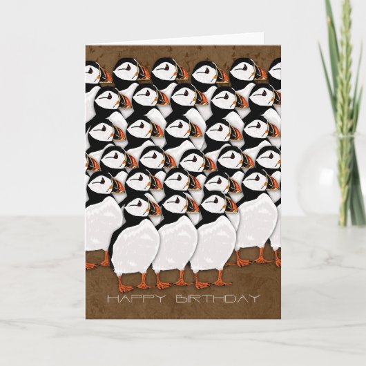 Painted Puffin Birthday Card - Birthday Card With Karte (Vorderseite)