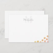 Painted Puppy Paw Prints Watercolor Custom Name Mitteilungskarte (Vorne/Hinten)