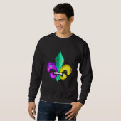Painted Purple Green And Golden Fleur De Lis For M Sweatshirt (Vorne ganz)