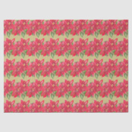 Painted Red and Green Poinsettia Christmas Design Seidenpapier