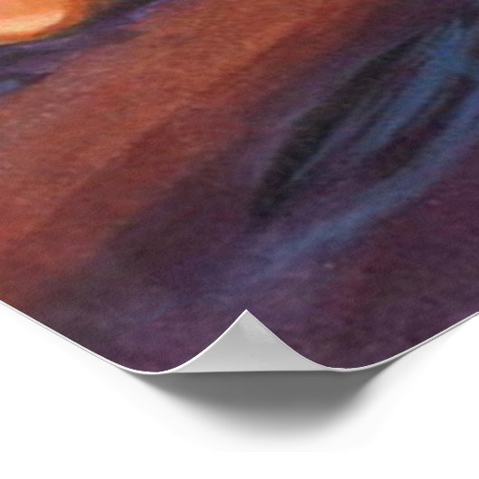 Painted Rocky Beach Shoreline Poster (Ecke)