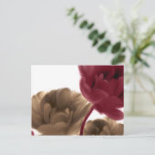Painted Roses - Burgundy and Burlap Postkarte (Stehend Vorderseite)