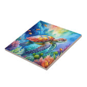 Painted Sea Turtle Fliese (Seite)