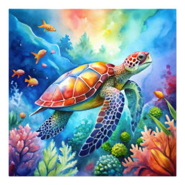 Painted Sea Turtle  Fotodruck