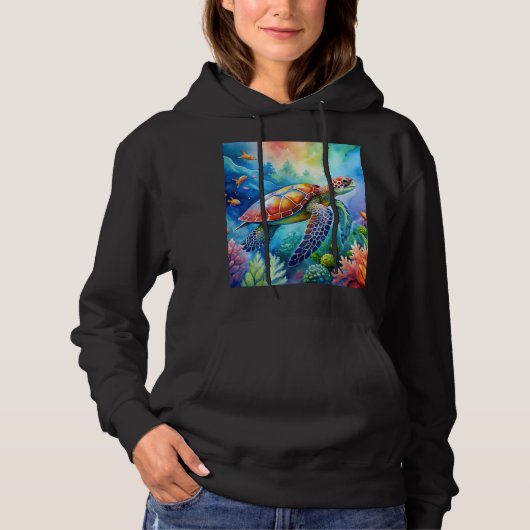Painted Sea Turtle Hoodie (Vorderseite)