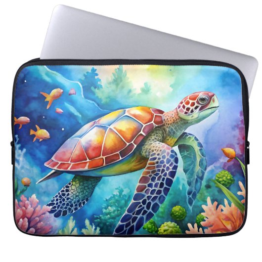 Painted Sea Turtle Laptopschutzhülle (Vorderseite)