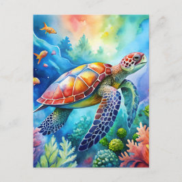 Painted Sea Turtle  Postkarte