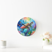 Painted Sea Turtle Runde Wanduhr (Zuhause)