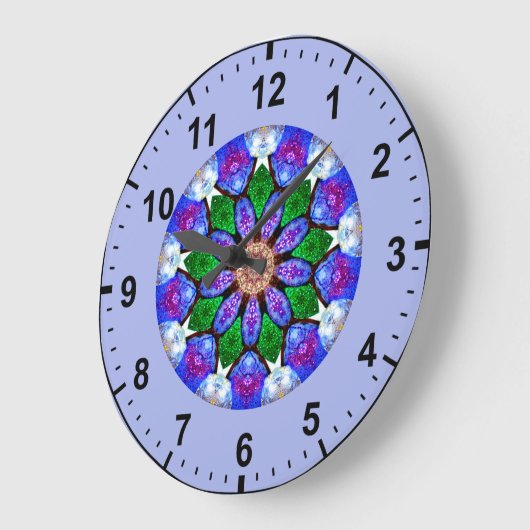 Painted Shells Fractal Große Wanduhr (Winkel)