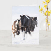 "Painted Snow Day II"- Wild Horse Greeting Card Karte (Gelbe Blume)