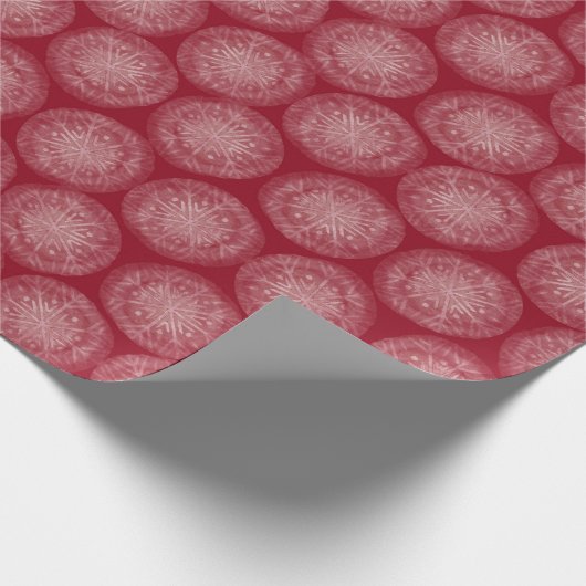 Painted Snowflake Weihnachten Rot Geschenkpapier (Ecke)