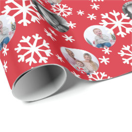 Painted Snowflakes Foto Geschenk Wrap rot weiß Geschenkpapier