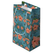 Painted Soft Pastel Poinsettia Holiday Kleine Geschenktüte (Rückseite Schrägansicht)