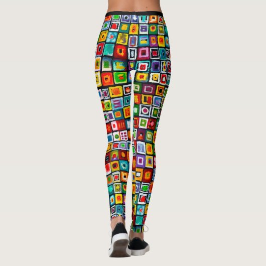 Painted Squares Boho Mosaic Leggings (Rückseite)