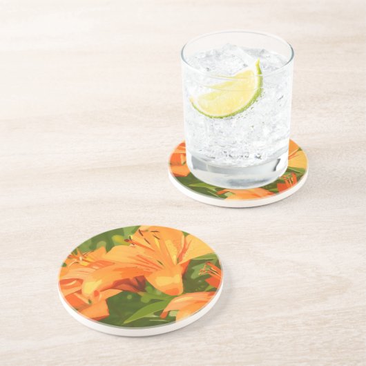 Painted Tiger Lily Garden Getränkeuntersetzer (Seite)