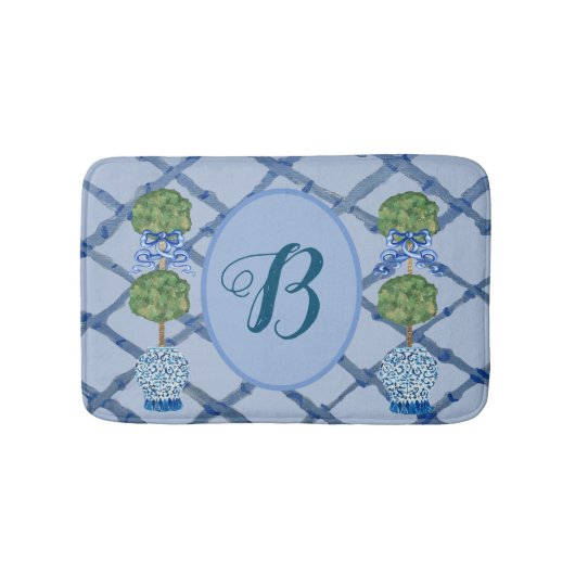 Painted Topiary Chinoiserie Ginger Jars Jar Badematte (Vorderseite)