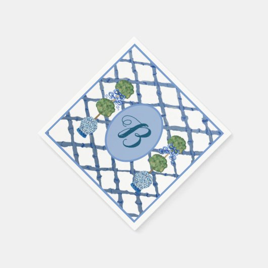 Painted Topiary Chinoiserie Ginger Jars Jar Serviette (Ecke)