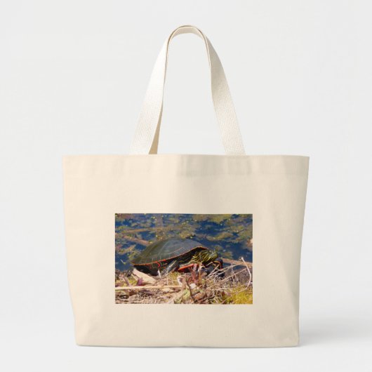 Painted Turtle (Chrysemys picta) 3 Large Tote Bag Jumbo Stoffbeutel (Vorne)