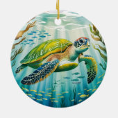 Painted Turtle Keramik Ornament (Hinten)