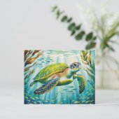 Painted Turtle Postkarte (Stehend Vorderseite)