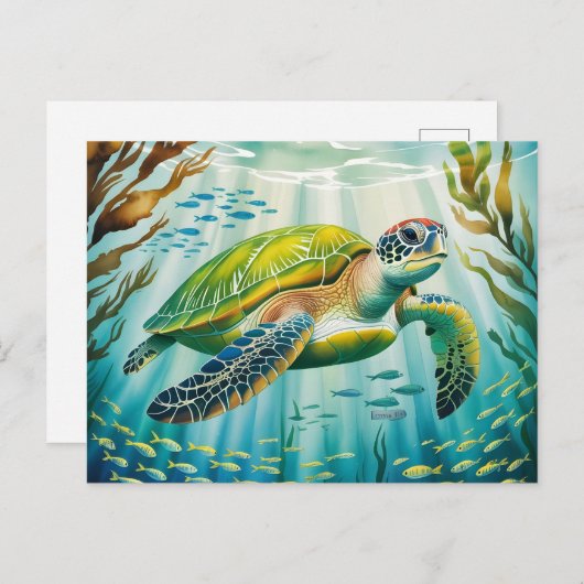 Painted Turtle Postkarte (Vorne/Hinten)