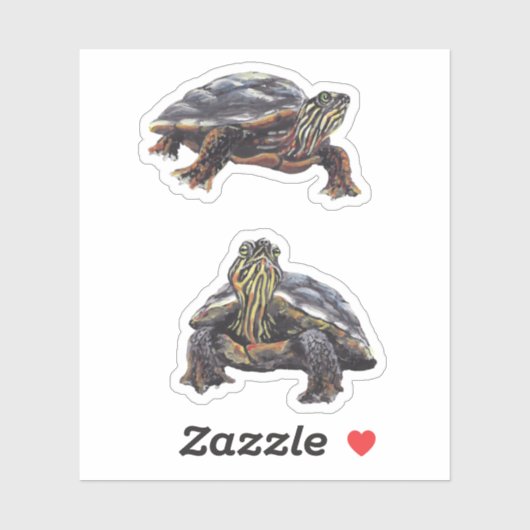 Painted Turtle Vinyl Sticker (Blatt)