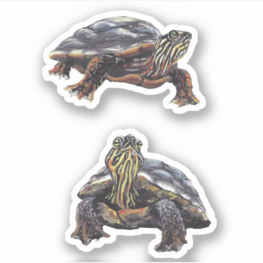 Painted Turtle Vinyl Sticker (Vorderseite)
