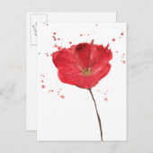 Painted watercolor Poppy Flower 2 Postkarte (Vorne/Hinten)