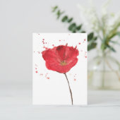 Painted watercolor Poppy Flower 2 Postkarte (Stehend Vorderseite)