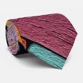 Painted Wood Neck Tie Krawatte (Gerollt)